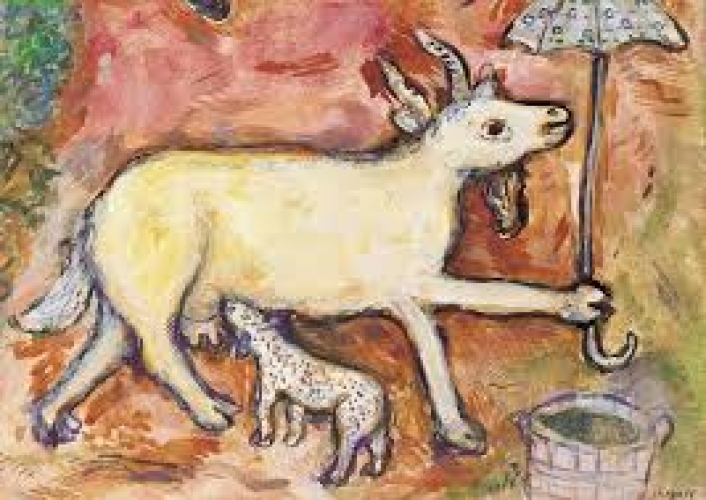 Julio-Agosto 2020: buscando la protección de la vaca con sombrilla de Marc Chagall. 