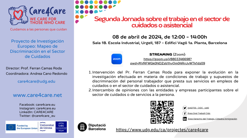 Abril de 2024: Seguimos con nuestras jornadas derivadas del Proyecto de investigación, Cuidemos a las personas que cuidan. 