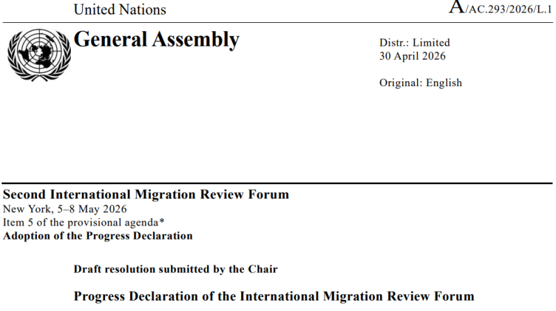Una interesante Declaración internacional: recordatorio de los desafios mundiales en materia de migraciones internacionales. 