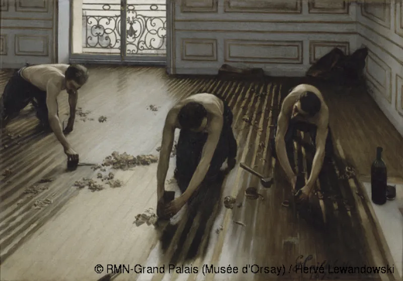 Octubre de 2020: Mirando que bien trabajan los pulidores de parquet de Caillebotte 