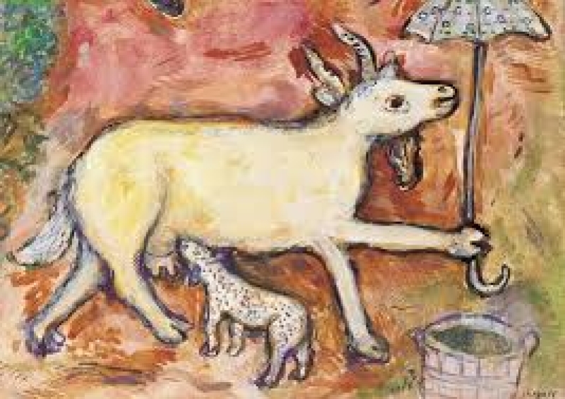 Julio-Agosto 2020: buscando la protección de la vaca con sombrilla de Marc Chagall. 